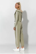 Σετ παντελόνι και jacket με ρίγες στο πλάι λαδί Σετ παντελόνι και jacket με ρίγες στο πλάι λαδί