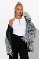 Fly oversized λεοπάρ jacket λευκό