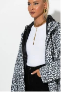 Fly oversized λεοπάρ jacket λευκό
