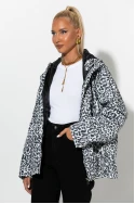 Fly oversized λεοπάρ jacket λευκό