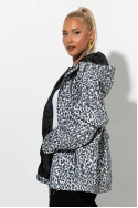 Fly oversized λεοπάρ jacket λευκό