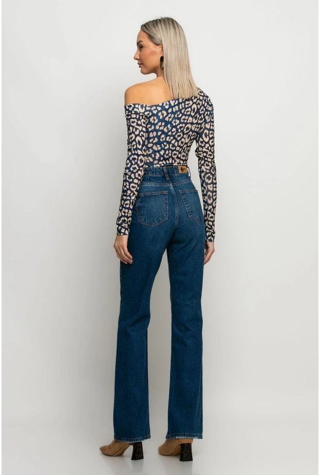Jean straight leg μπλε