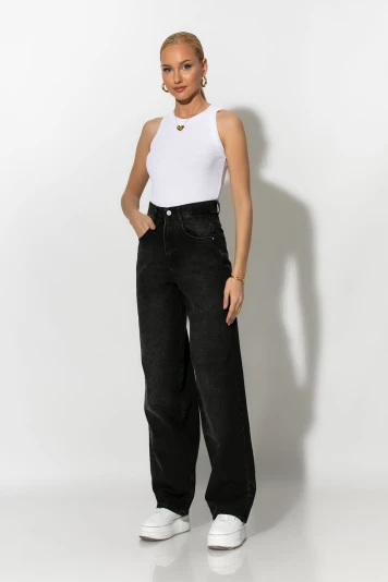 Jean relaxed fit μαύρο