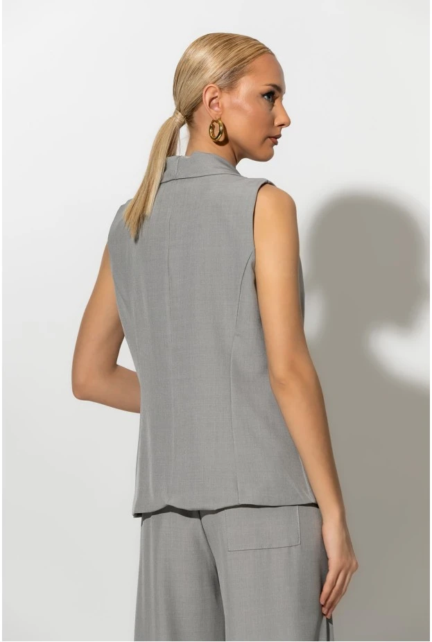 Γιλέκο με σμόκιν γιακά γκρι